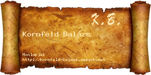 Kornfeld Balázs névjegykártya
