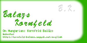 balazs kornfeld business card